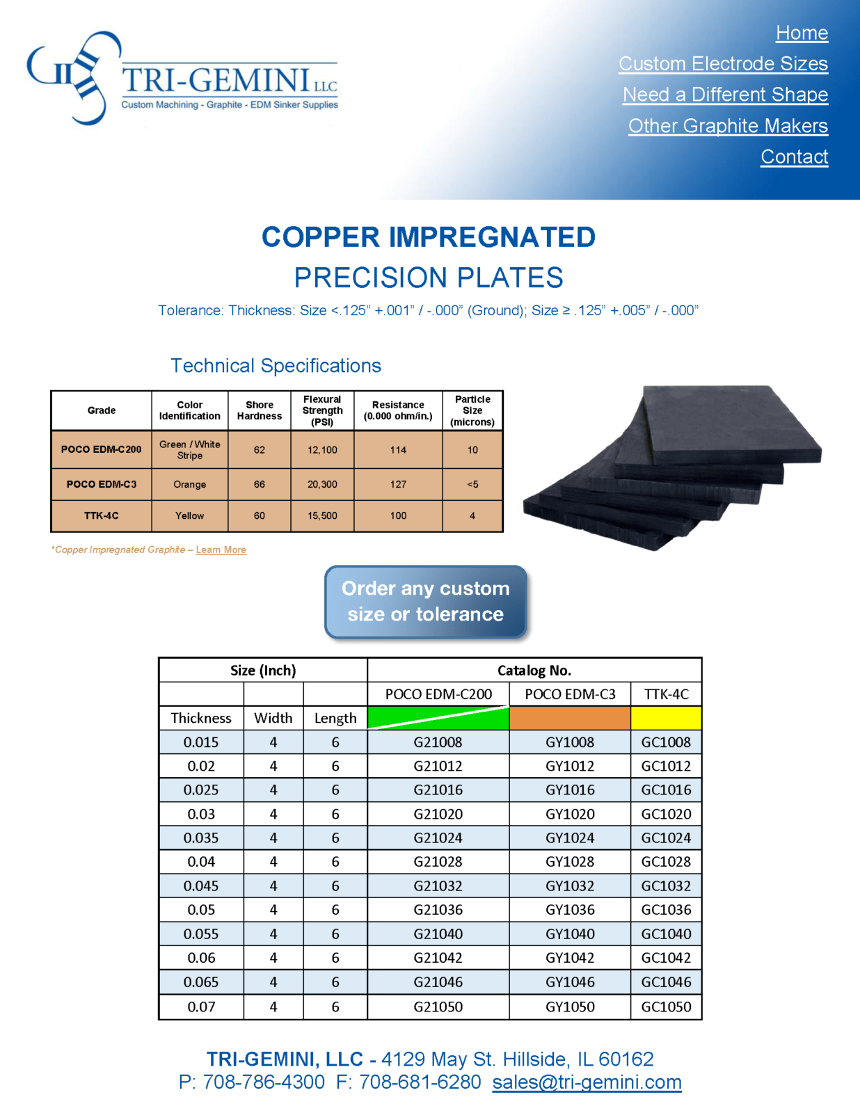 Copper Impregnated Precision Plates